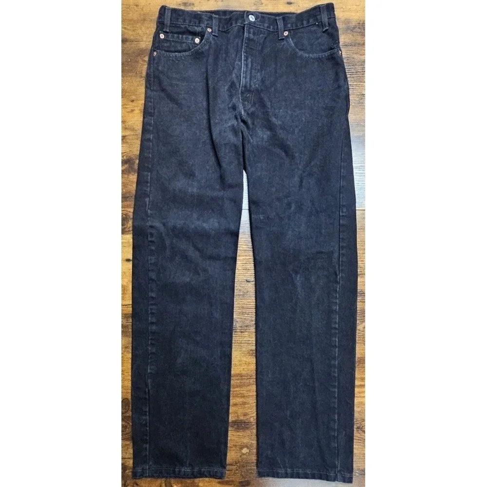 Vintage‎ Levis 505 Straight Fit 90s Jeans 34x32 Denim Black Western Cowboy Y2K